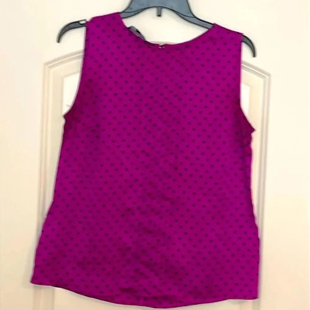Jones New York Collection Purple Polka Dot Sleeveless Blouse Size 8